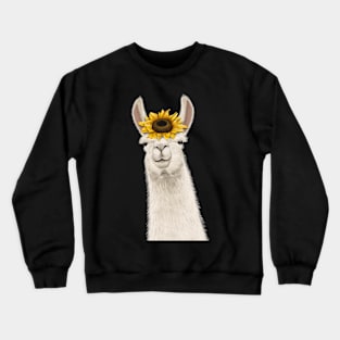 Cute Sunflower Llama Crewneck Sweatshirt
